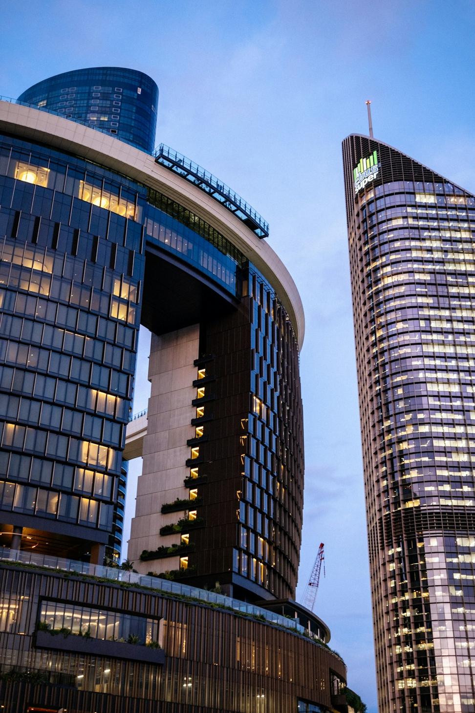 Contemporary architecture at dusk